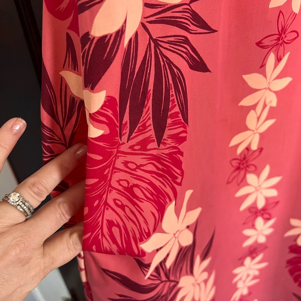 Vintage Hilo Hattie Hawaiian Dress Pink Floral Tropical Maxi size Large - Picture 4 of 11